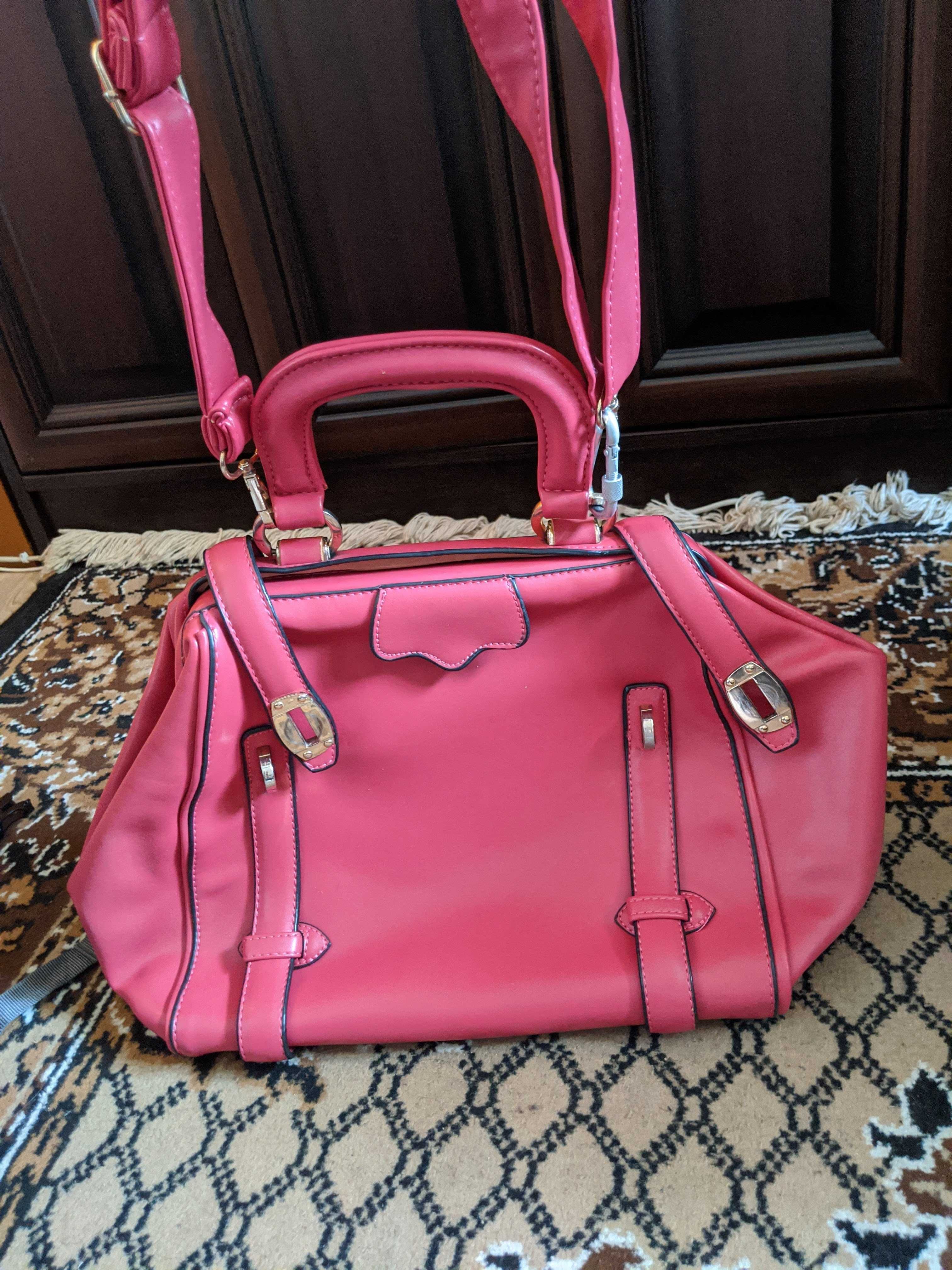 Рожева велика сумка на кожен день