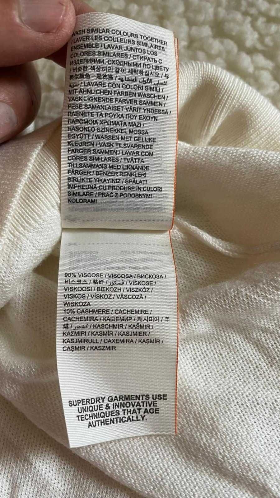 Sweterek męski, 10% kaszmir Superdry Idris Elba, rozm. L