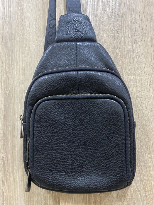 Шкіряна сумка-слінг чоловіча