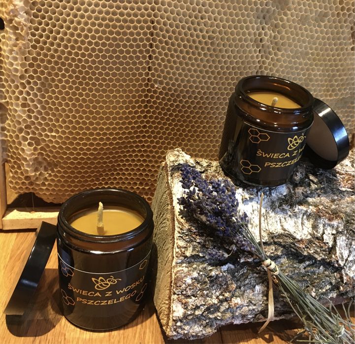 Świeca z naturalnego wosku pszczelego