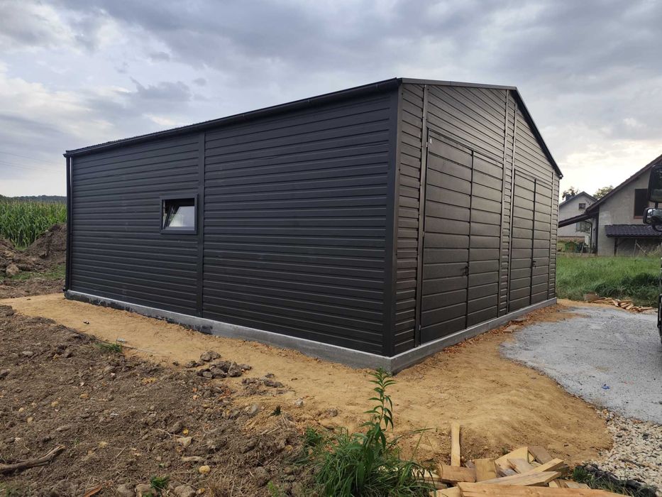 Garaż Blaszany Grafitowy | Wiata | Montaż | Hala | PRODUCENT Maj-Blach