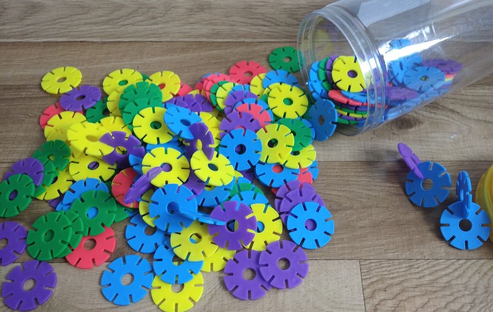 Przestrzenne klocki kwiatki