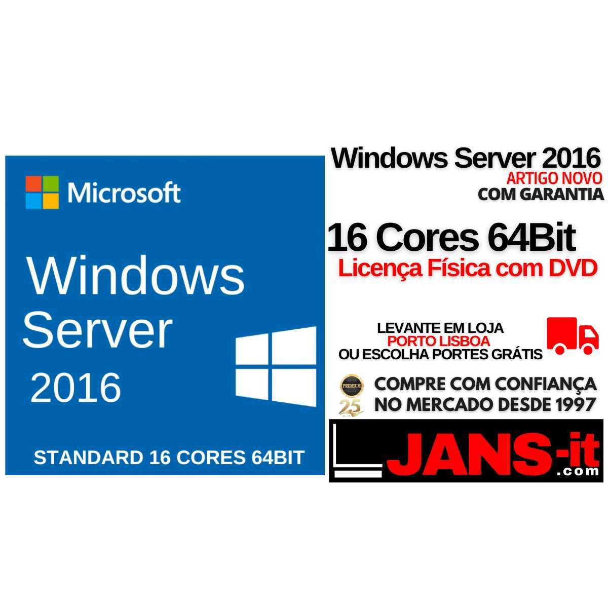 Microsoft Windows Server 2016 Standard 16 Cores 64Bit - NOVO