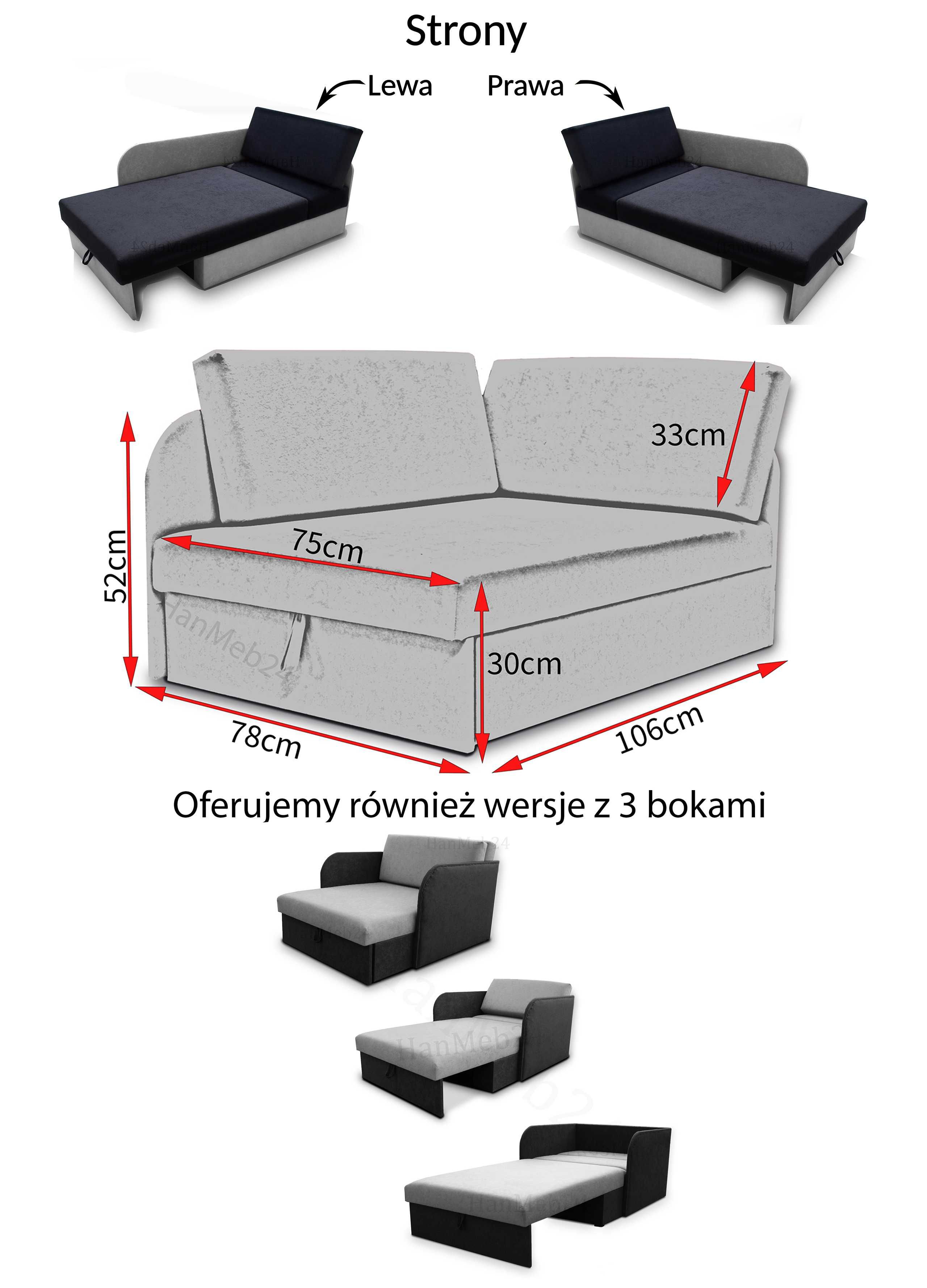 Narożnik dziecięcy Amerykanka rozkładany Łóżko tapczan