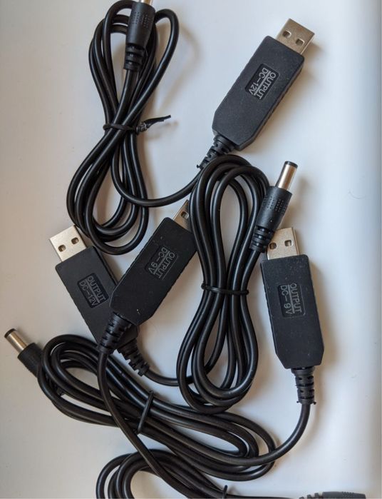 Кабель питания для WIFI роутера от павербанка DC USB 5v-9v , 5v-12v