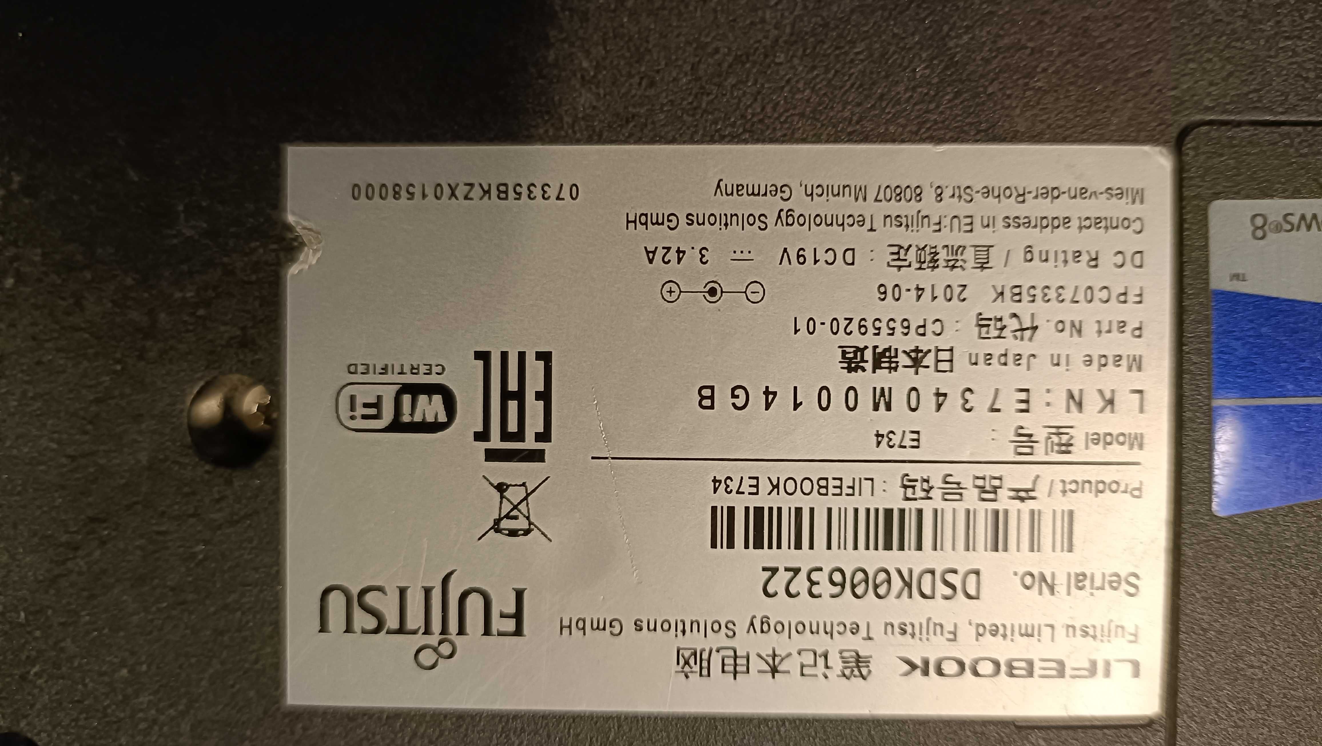Fujitsu E734 (2szt uszkodzone)