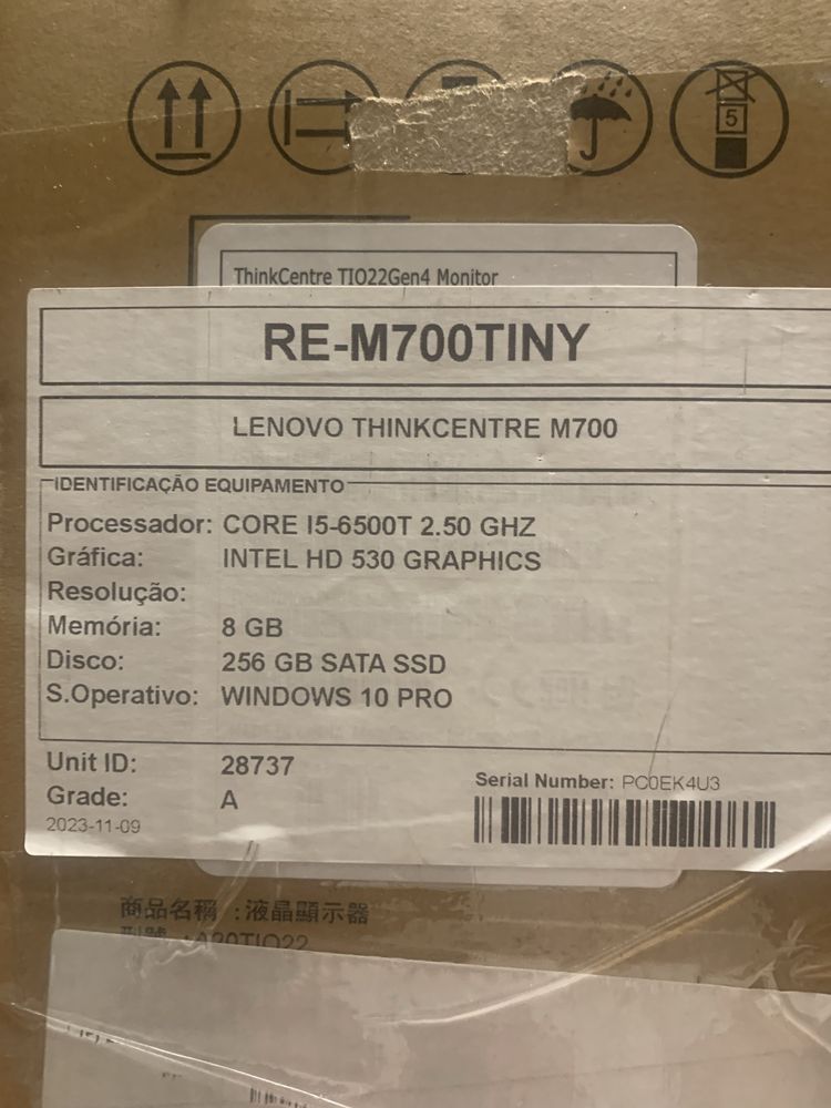Computador e monitor num só Lenovo novo em caixa