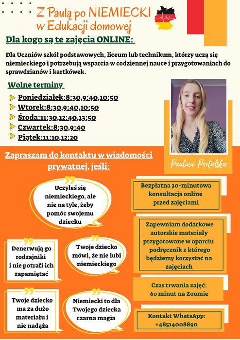 Z Paulą po NIEMIECKI w Edukacji domowej i Zajęciach Online