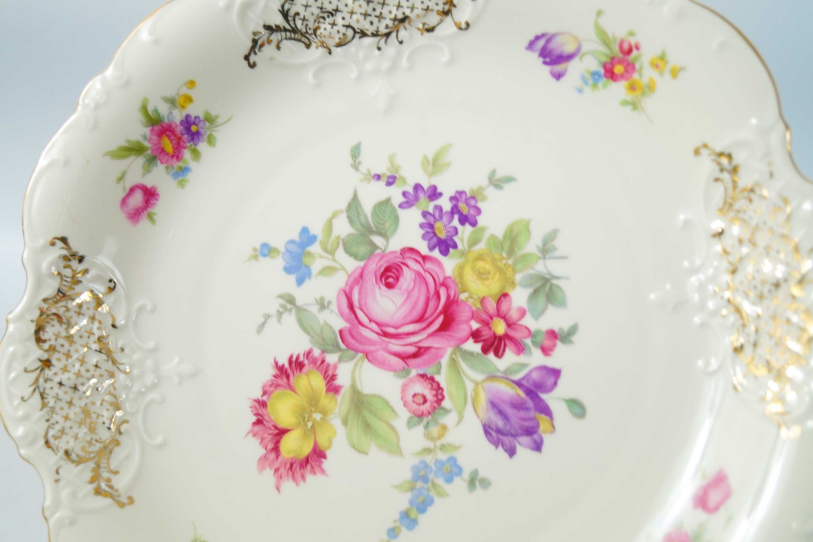 Bawaria piękna porcelanowa patera kwiaty