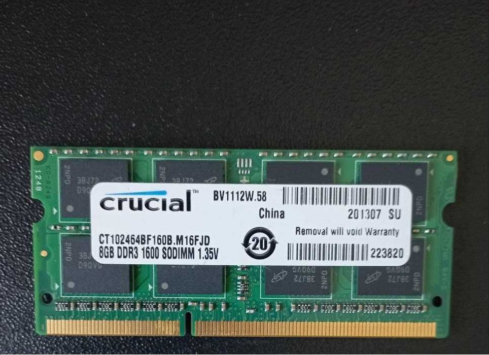RAM оперативка DDR3 sodimm 4-8gb crucial samsung