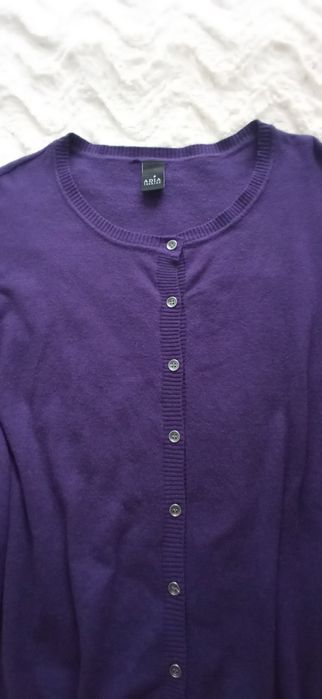 Sweter rozpinany Adia 52 54 fioletowy wiskoza