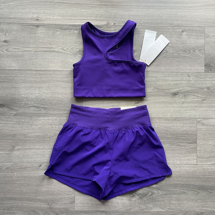 Fioletowy zestaw sportowy top i spodenki DryMove H&M