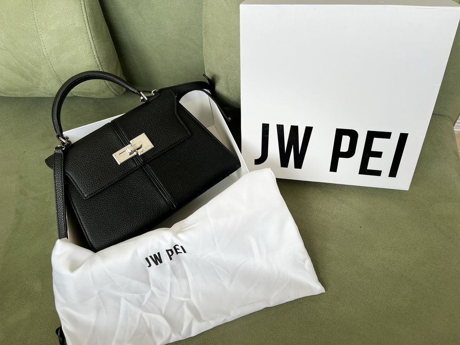 Сумка JW PEY, lardge розмір, чорний колір, срібна фурнітура