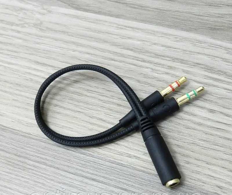 Переходник для наушников микрофон аудио ПК PC Audio Mic гарнитура