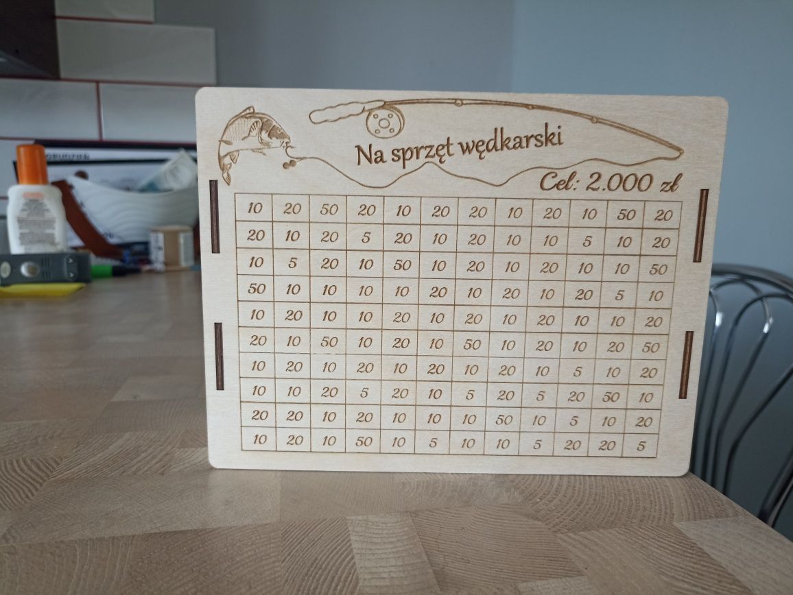 Personalizowana skarbonka wykreślanka, duża, kolory, dedykacje