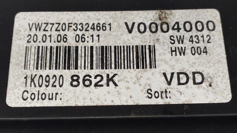 Quadrante / painel de instrumentos VOLKSWAGEN Golf V (1K1)