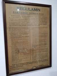 Afisz Regulamin Porządku Domowego 1960 rok