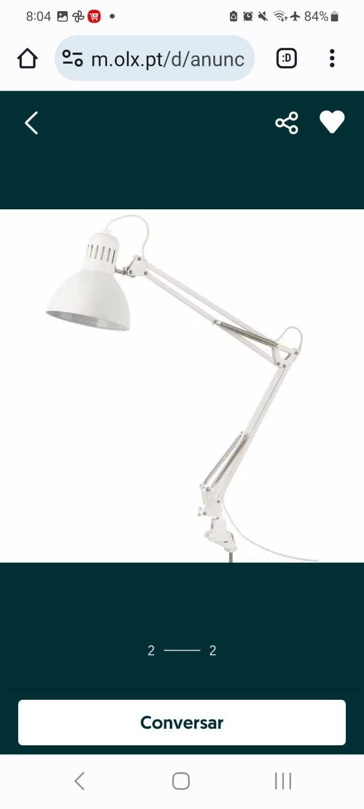 Luminária de Mesa Articulada