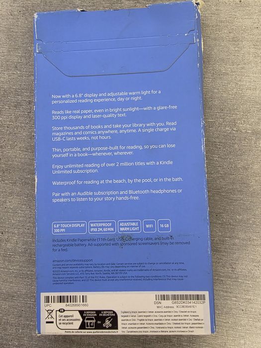 Kindle Paperwhite 11 gen. 7 дюймів. Новий. 16 гб. Чорний. Гарантія