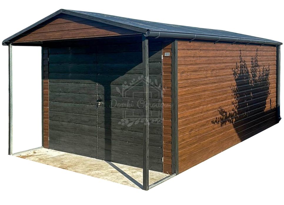 Schowek domek ogrodowy 3,5x4m wiata  orzech  sosna norweska  ID1059