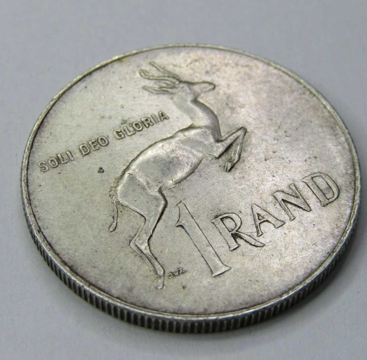 Moeda sul-africana de R1 de 1967 (erro raro de cunhagem dupla)