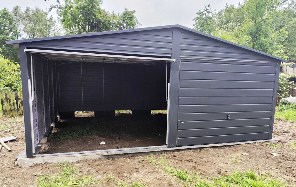 Dwustanowiskowy Garaż Blaszany Konstrukcja OCYNK