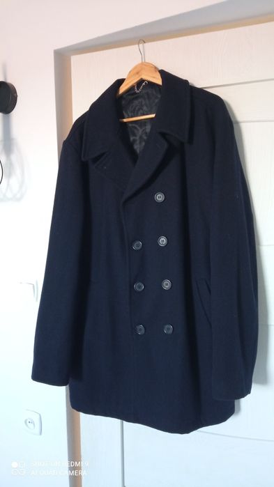 Krótki płaszcz jesienny zimowy wełniany męski bosmanka xl