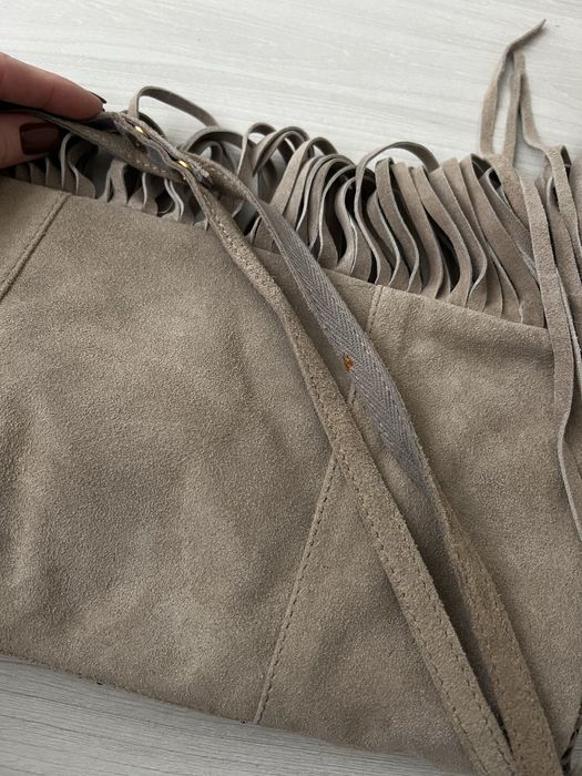 Клатч в стиле бохо. Натуральна замша