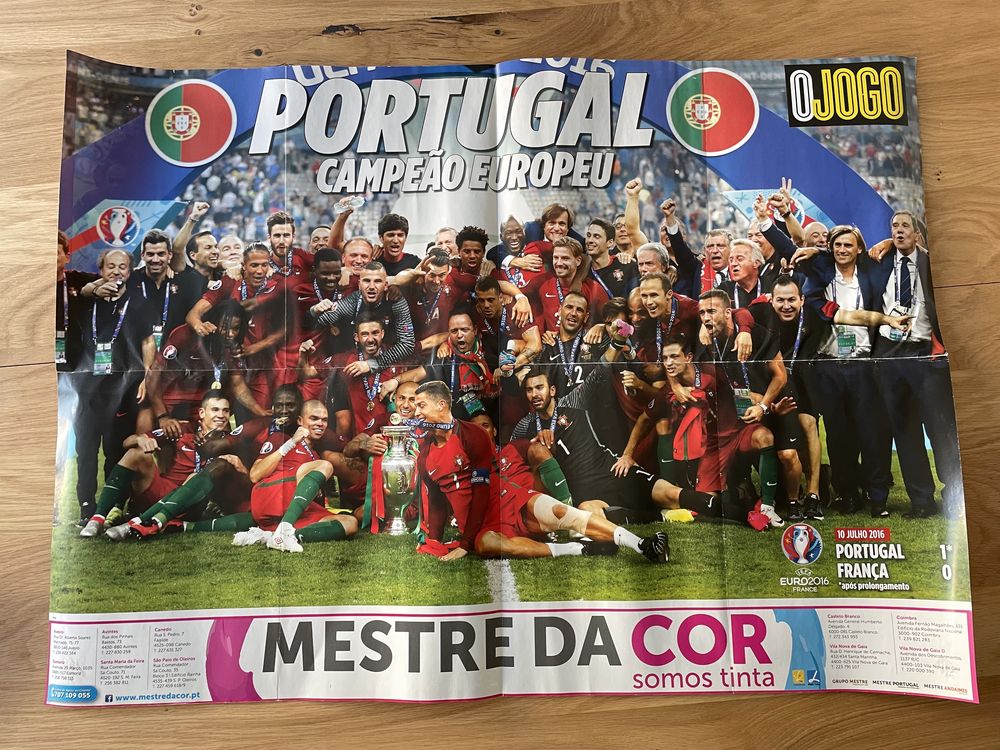 Poster Seleção Portuguesa Euro 2016 Portugal Campeão Europeu (O Jogo)