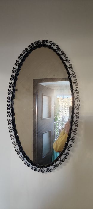 Lustro wiszące PRL metaloplastyka