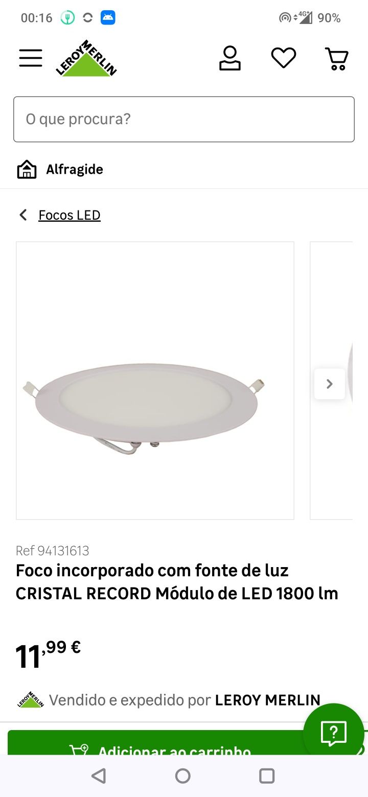 Luz Foco Downlight 4000K 1800lm