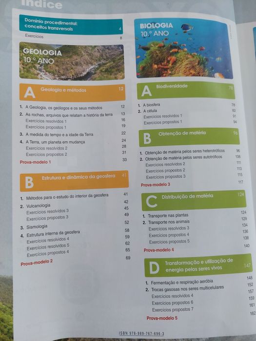 Livro de exercícios e resumos de biologia e geologia