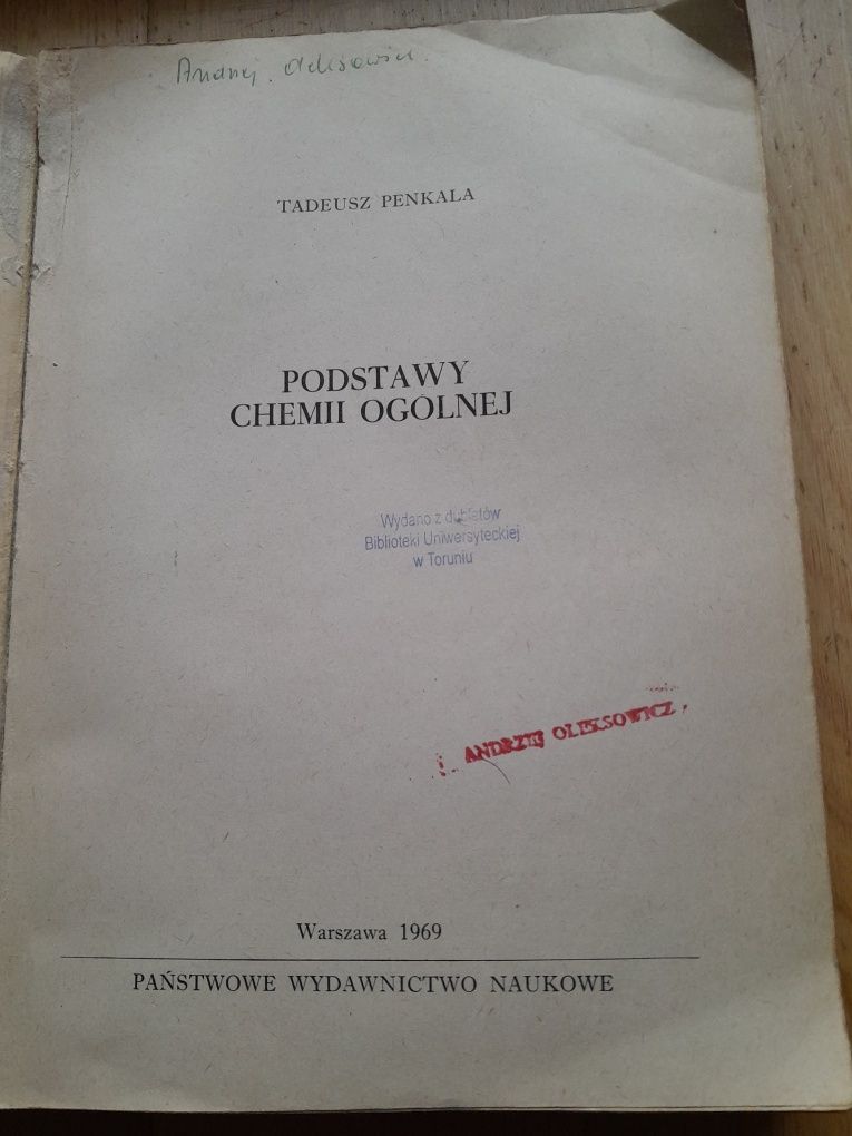 Podstawy Chemii Ogólnej Tadeusz Penkala