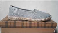 Mokasyny espadryle szare NOWE