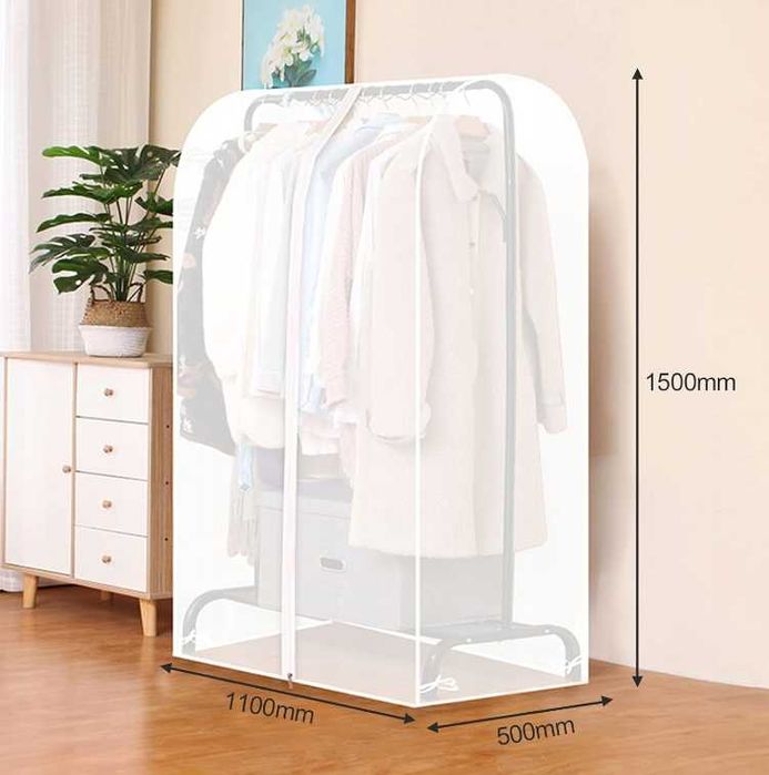 Pokrowiec na ubrania 110cm ochrona przed molami wilgocią przezroczysty