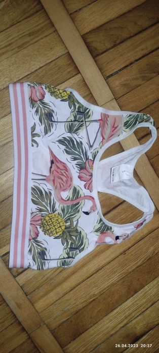 Bawełniany stanik biustonosz sportowy S