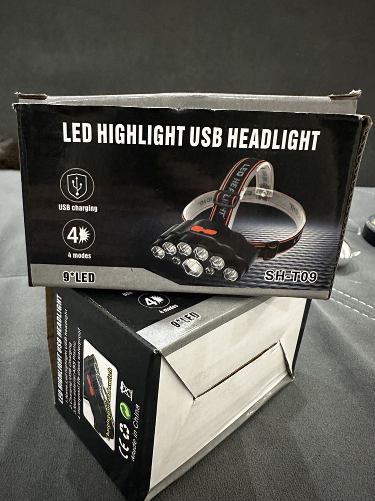 Водонепроницаемый налобный фонарь Headlight SH-T09 USB