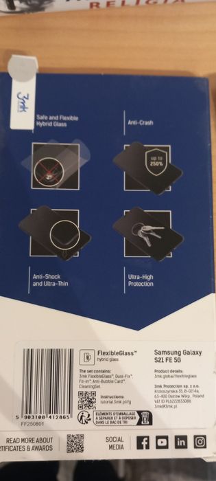 Szkło hybrydowe 3MK FlexibleGlass do Samsung S21 FE 5G