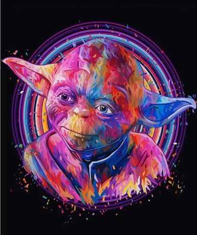 Malowanie po numerach Yoda abstrakcja
