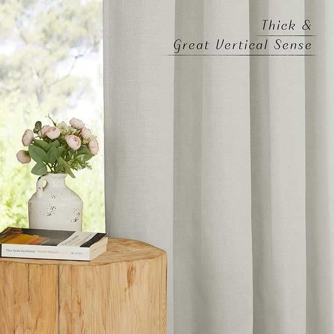 Zasłony PONY DANCE 245x140 cm, 2 szt. półprzezroczyste, len, na taśmie