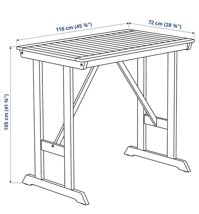 IKEA BONDHOLMEN Stół barowy + 4 krzes bar, Bondholmen szara bejca