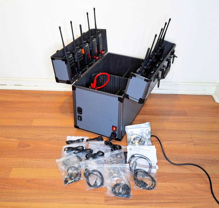 Walkie Talkies 10 mala c/inversor 1500W USB bares seguranças etc NOVOS