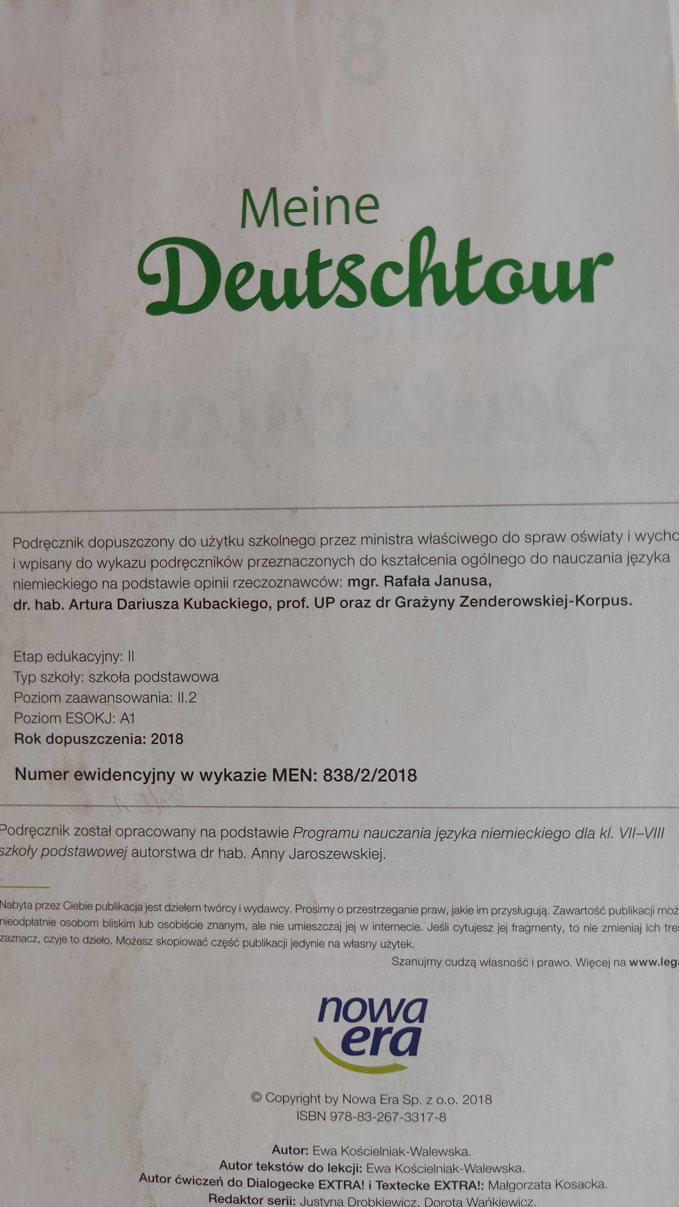 Meine Deutschtour Poziom A1 Język niemiecki klasa 8