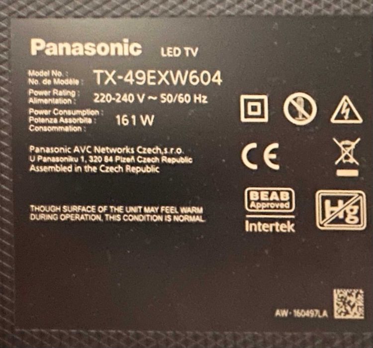 Телевізор 49" 4К Panasonic TX49-EXW604 Smart Tv, WI-FI, YouTube