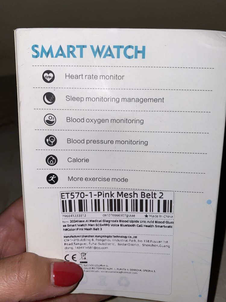 Smart watch pudrowy róż nowy zestw