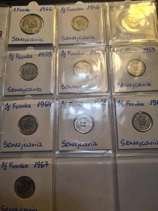 Monety Szwajcaria srebro 49 szt.
