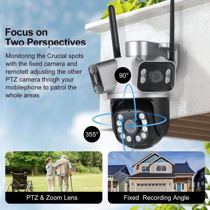 IP WIFI Камера відеоспостереження Besder XM78 12МР ТРИ обєктива ICSEE