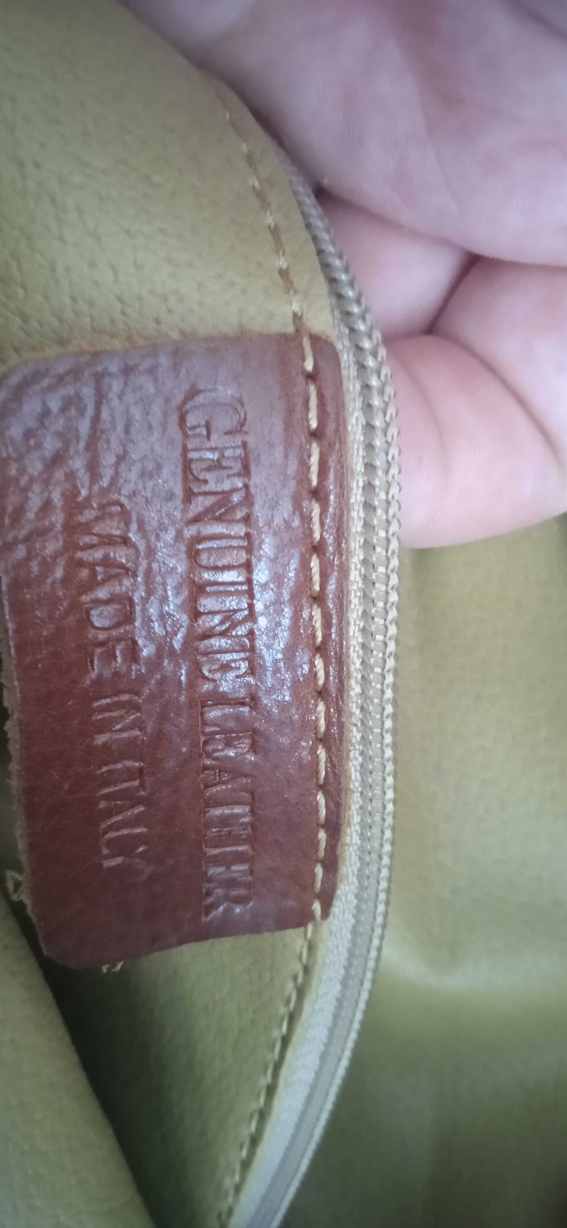 Torba na ramię  skórzana genuine leather made in italy