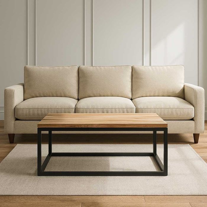 Stolik Kawowy Dębowy LOFT, Ława 100% Lite Drewno DĄB.