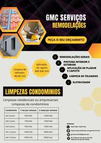 Remodelação, limpezas e manutenção.